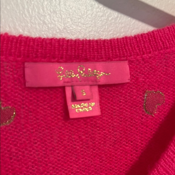 Lilly Pulitzer Pink emb Heart Sweater - Picture 3 of 4